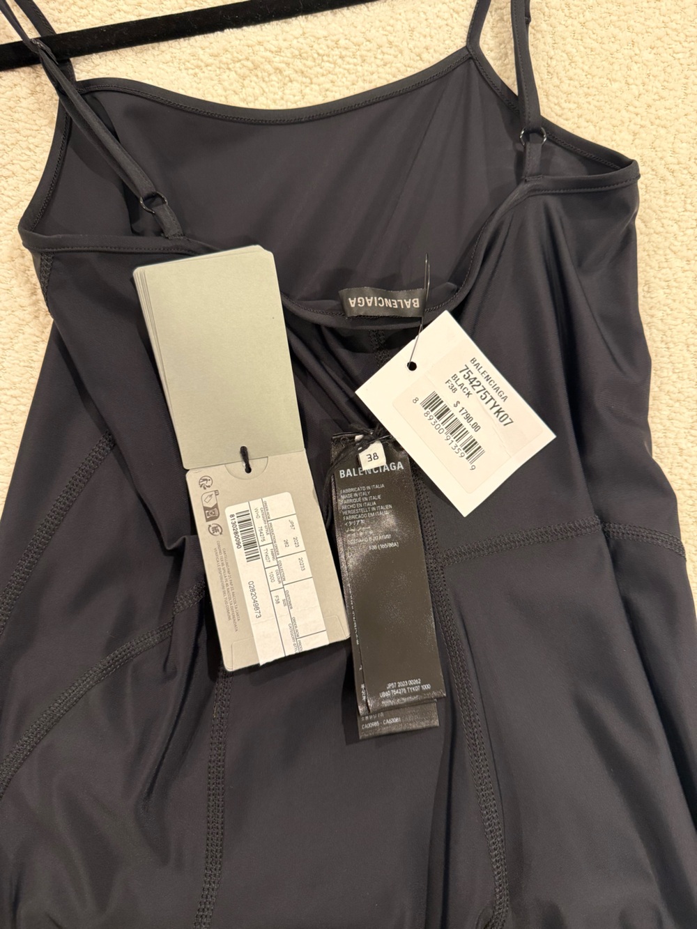 Balenciaga Logo Printed Spaghetti Strap Jumpsuit - Picture 5 of 5